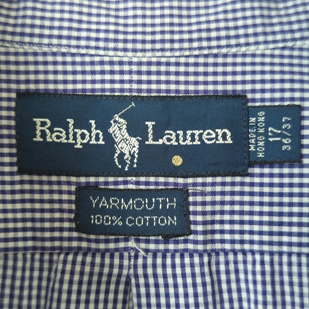 Ralph Lauren 90's Vintage Yarmouth Gingham Long Sleeve Button Down Shirt Purple - Picture 4 of 11